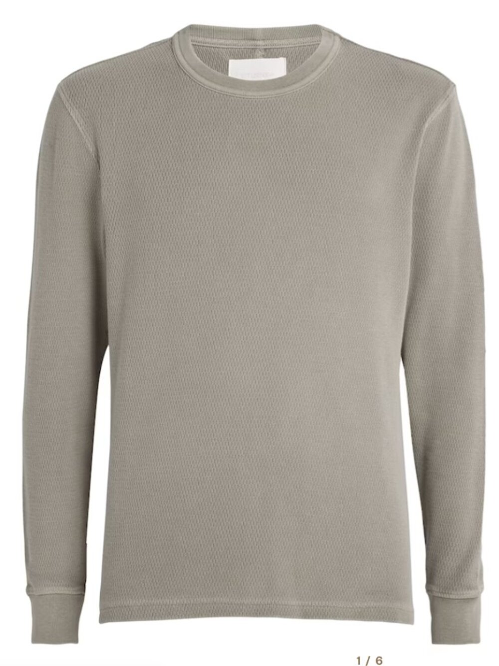 Citizens Of Humanity Cotton Waffle Knit Crewneck Lightweight Ls Sweatshirt Top M